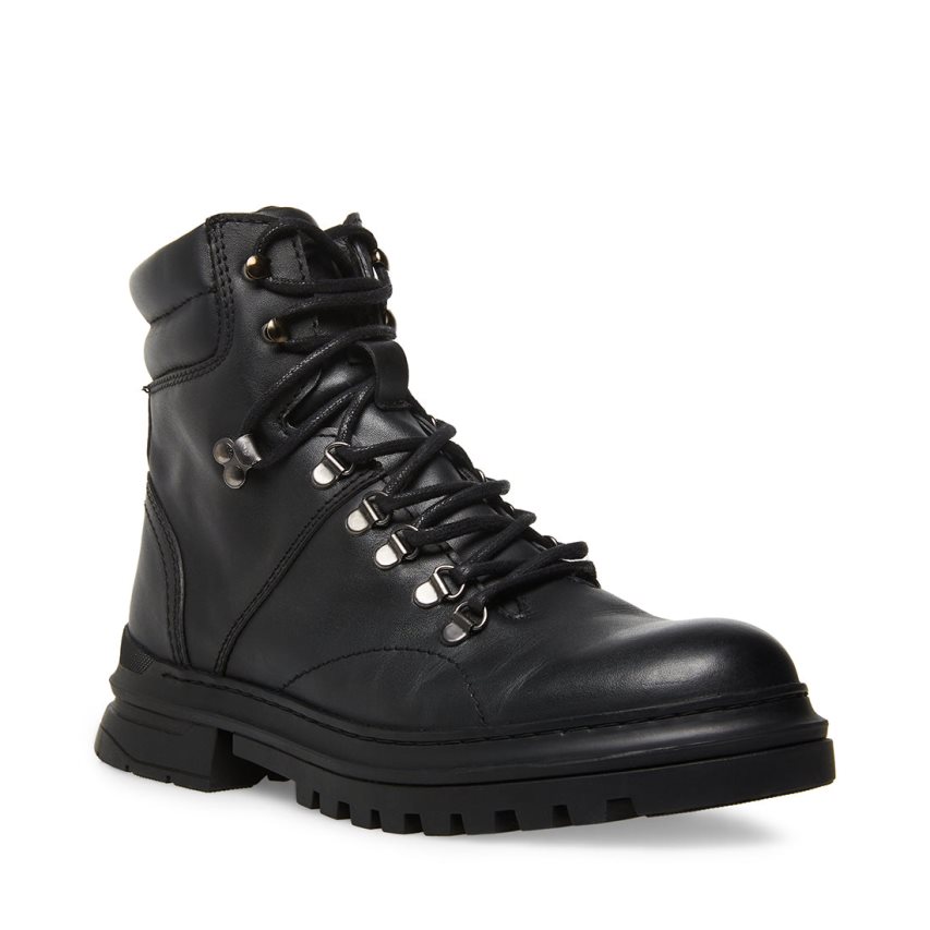 Botines Steve Madden Monty Cuero Hombre Negras | ES RY8E34